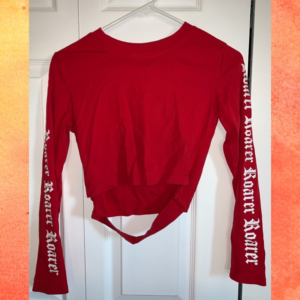Red Longsleeve Crop Top